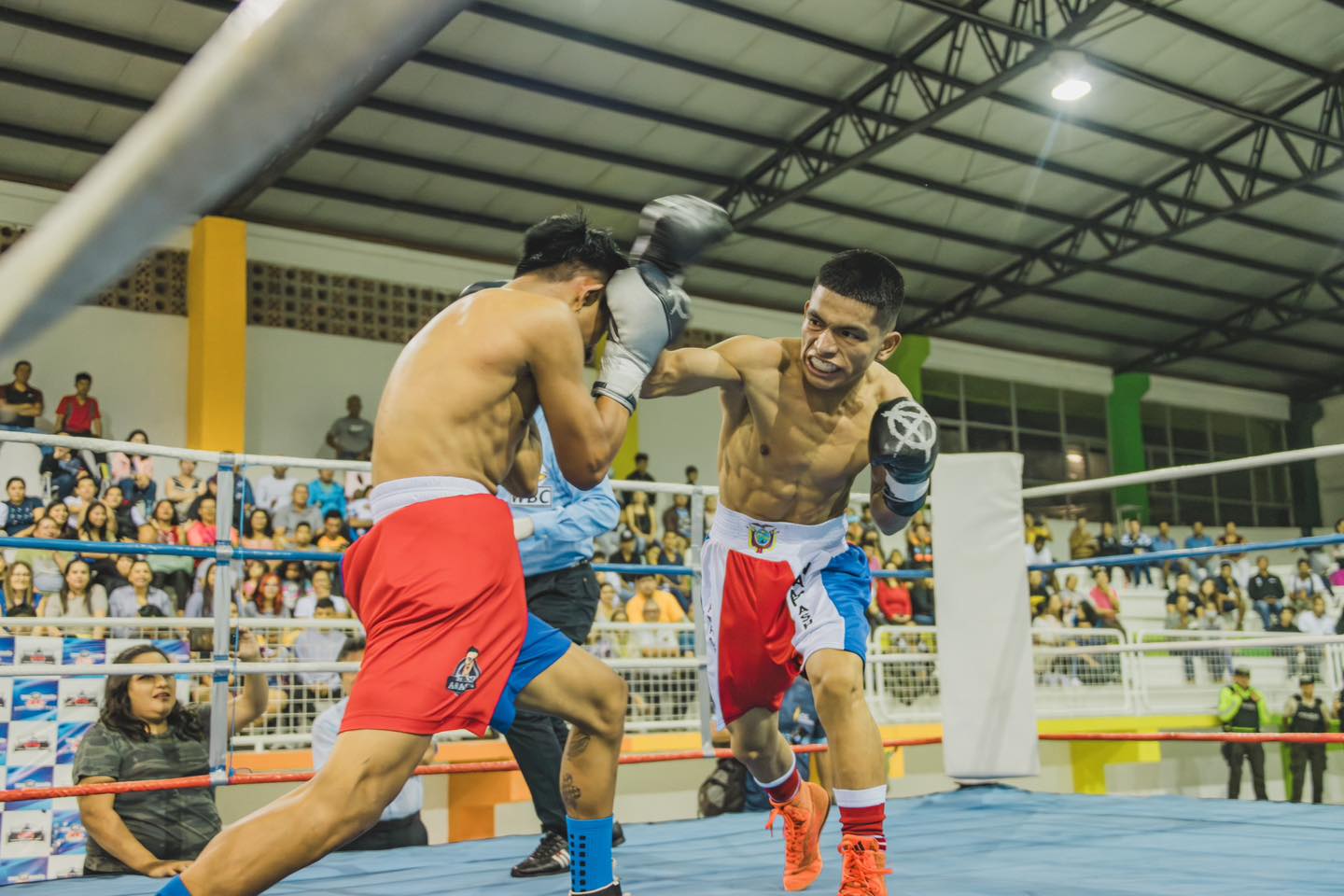Noche de boxeo en Pastaza.