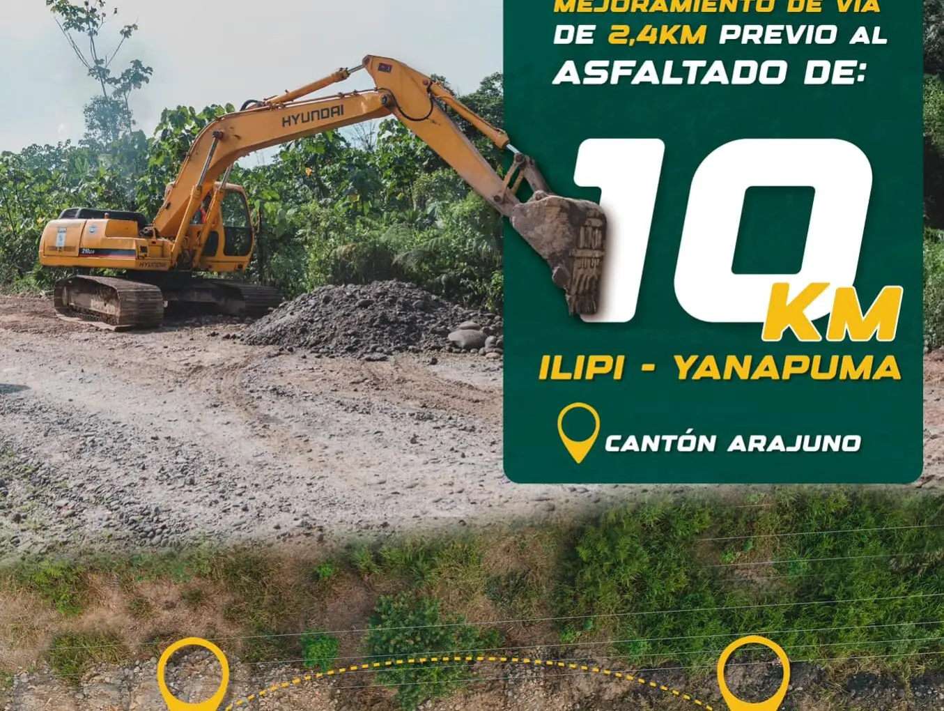 10 kilómetros de asfalto del tramo Ilipi-Yanapuma nos acercan más a Villano.