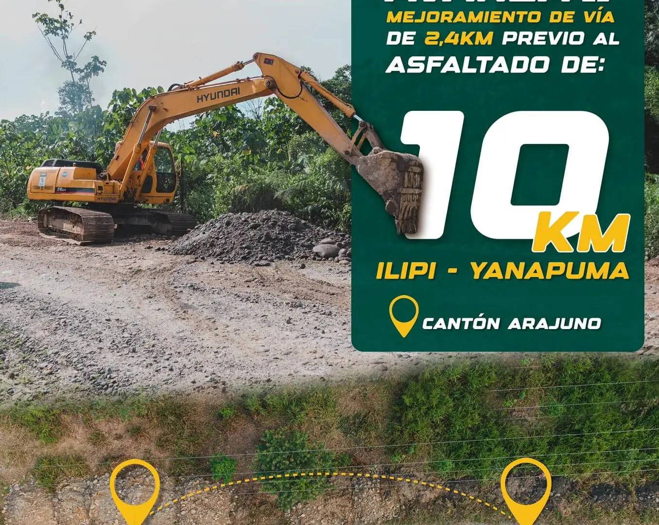 10 kilómetros de asfalto del tramo Ilipi-Yanapuma nos acercan más a Villano.