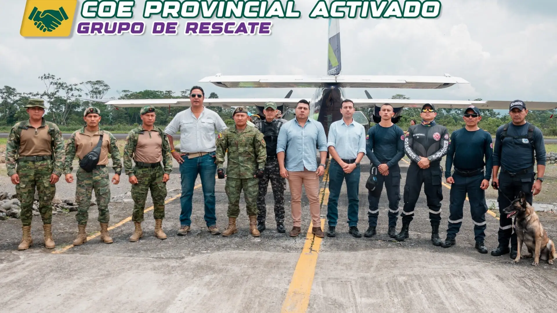 Gobierno de Pastaza que preside el COE provincial coordinó la avioneta en la que se movilizó el personal para la misión de búsqueda.