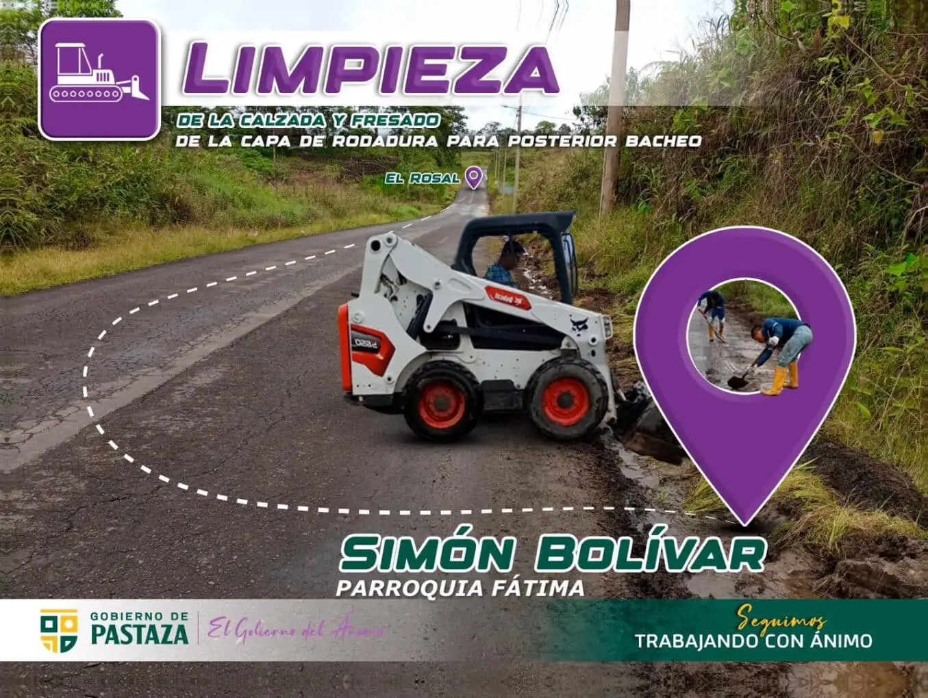 limpieza de la calzada.