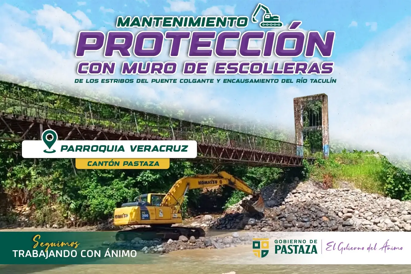 Concluido el trabajo en el puente sobre el río Taculín.