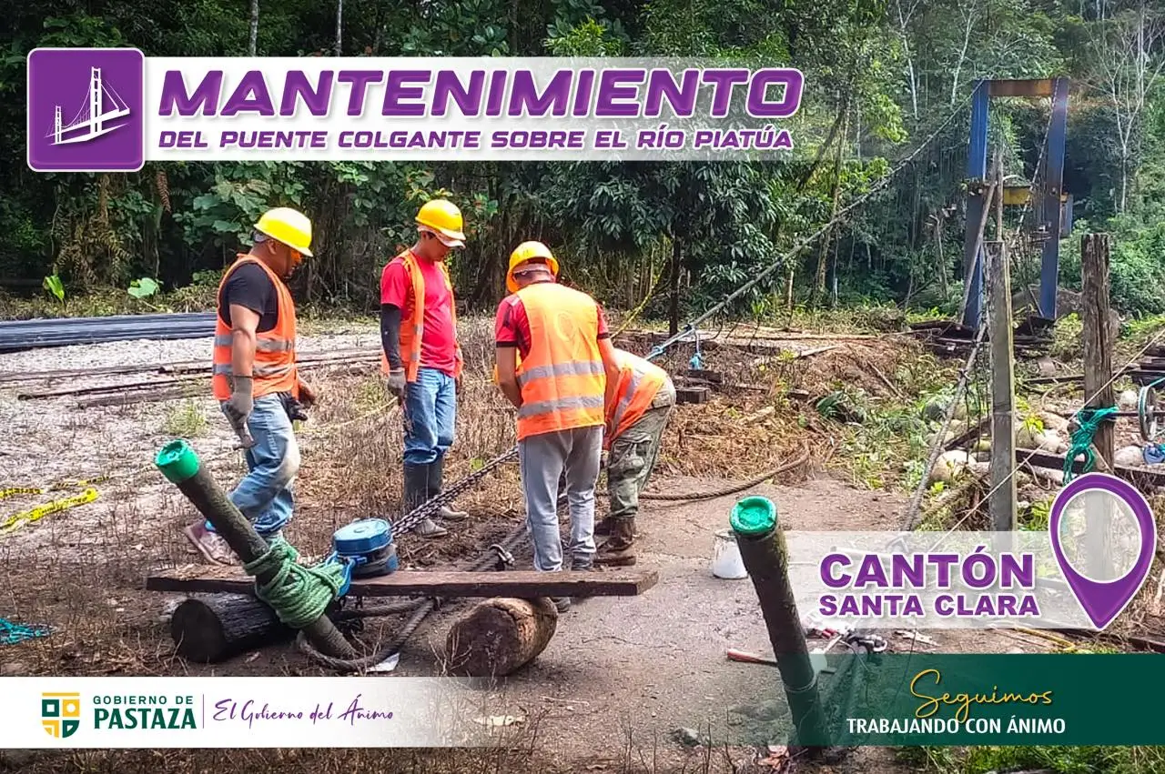 Mantenimiento de puente de 64m de longitud sobre el Río Piatúa.