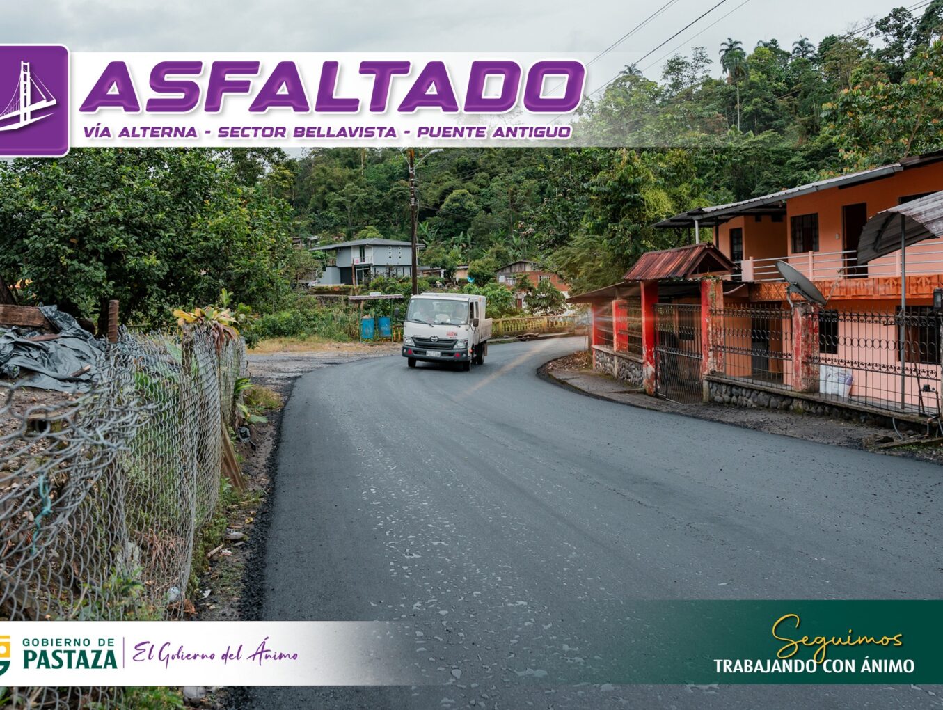 Cumplimos, nuevo asfalto sector Bellavista.