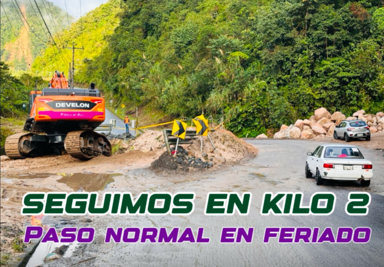 Paso con normalidad en el sector Kilo 2 de la vía Puyo - Baños