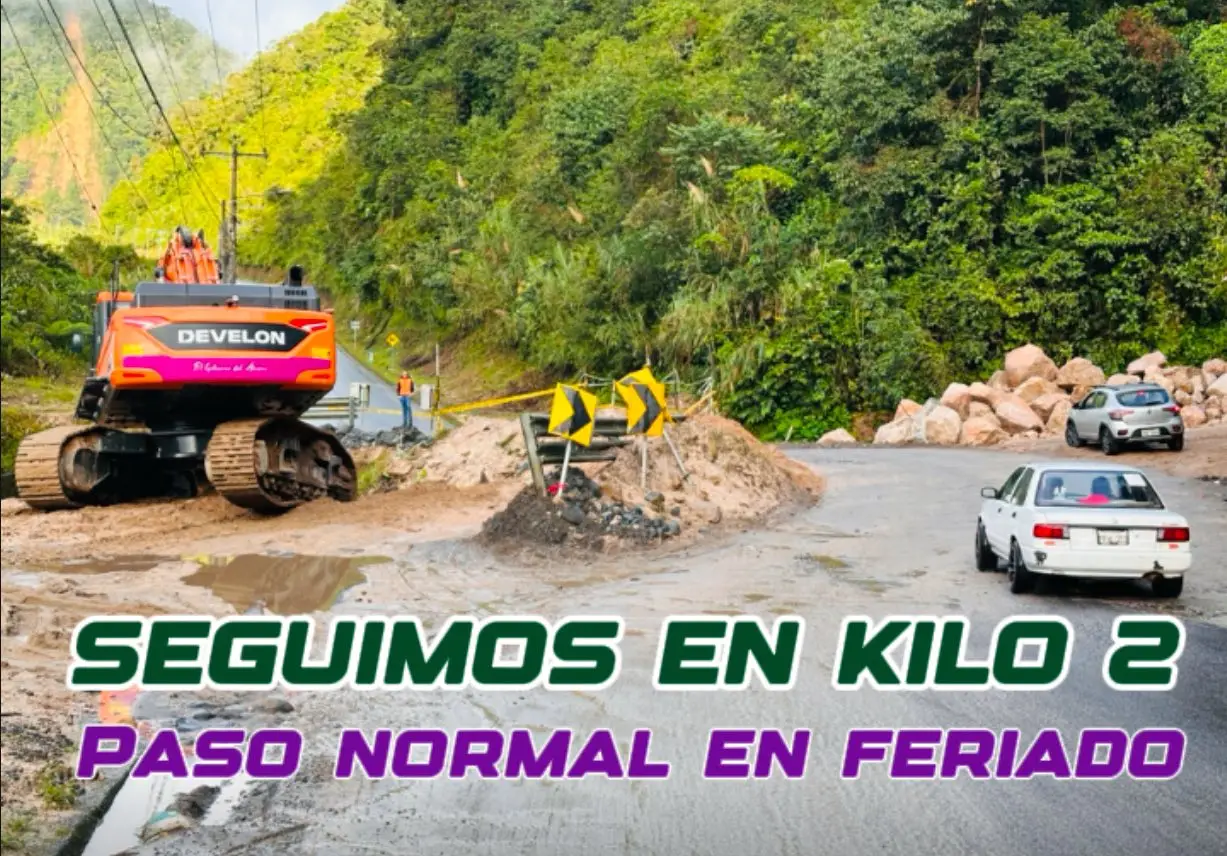Paso con normalidad en el sector Kilo 2 de la vía Puyo - Baños
