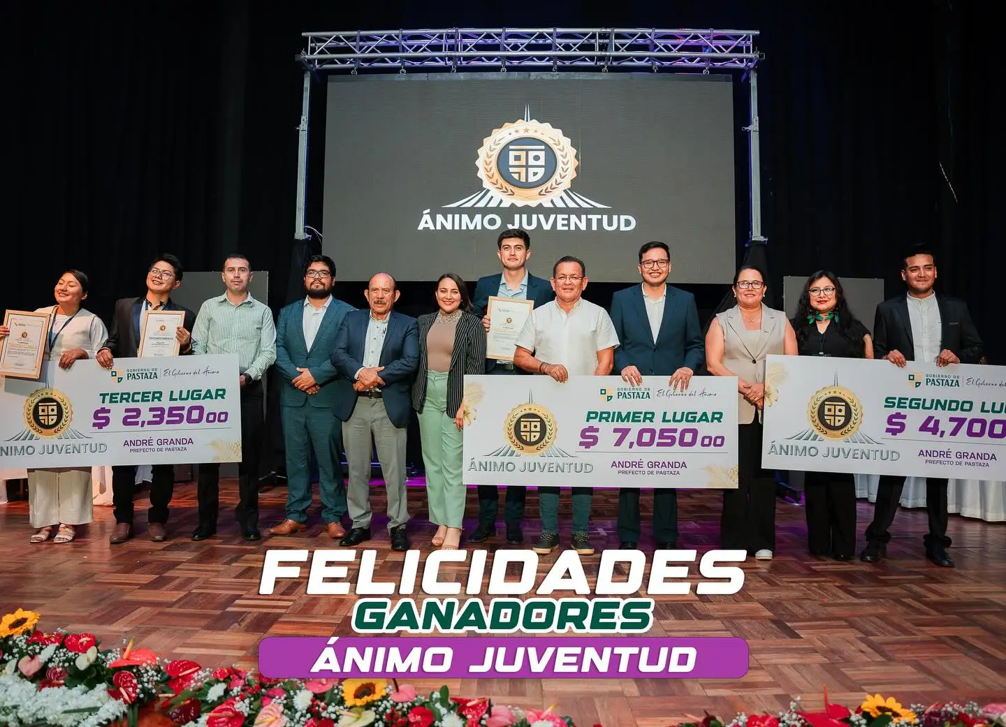 En la gran gala final del Concurso Ánimo Juventud, el Gobierno de Pastaza reconoció el talento y la creatividad de los jóvenes
