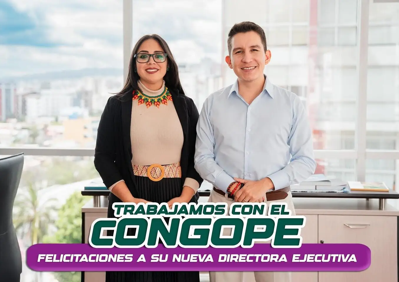 Trabajamos con el CONGOPE, felicitaciones a su nueva Directora Ejecutiva