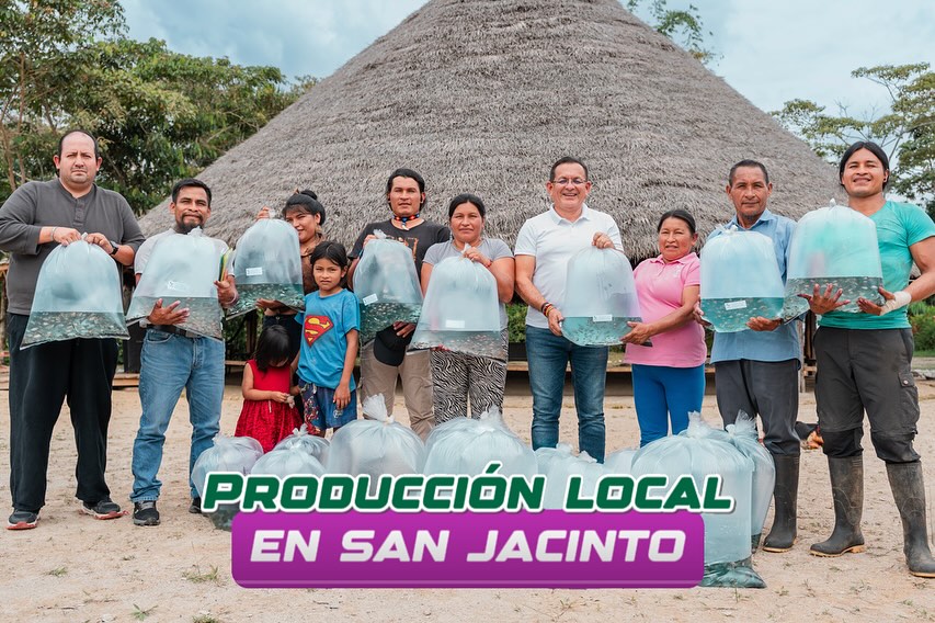 Entrega de alevines en San Jacinto.