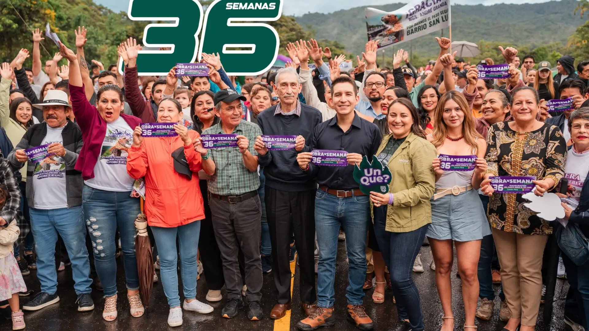 Fue entregado por el prefecto André Granda a Mera el puente sobre el Río Tigre en Mera.