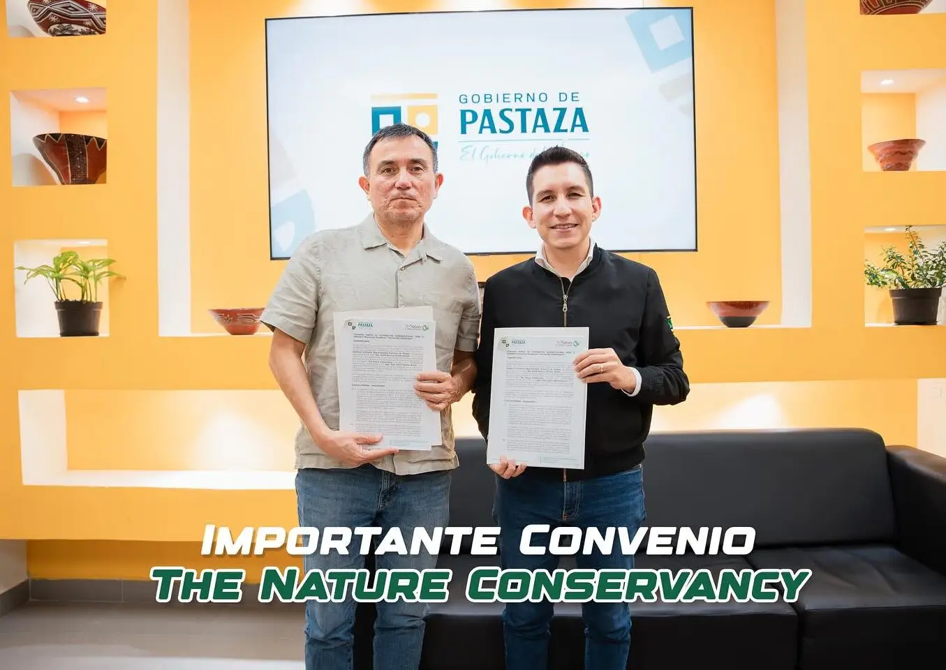 Resaltamos la firma del Convenio Marco de Cooperación Interinstitucional entre el Gobierno Provincial de Pastaza y  The Nature Conservancy