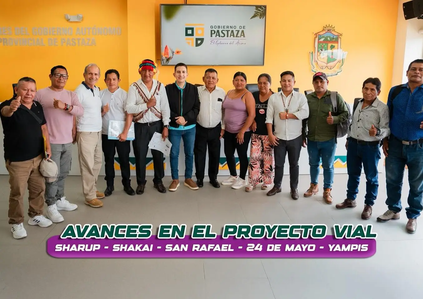 André Granda, Prefecto de Pastaza recibió en su despacho a una delegación de varios sectores