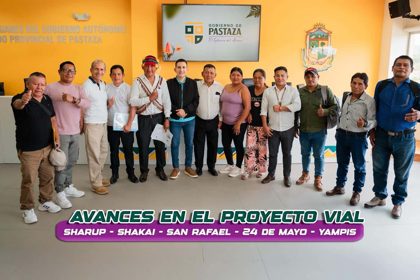 André Granda, Prefecto de Pastaza recibió en su despacho a una delegación de varios sectores