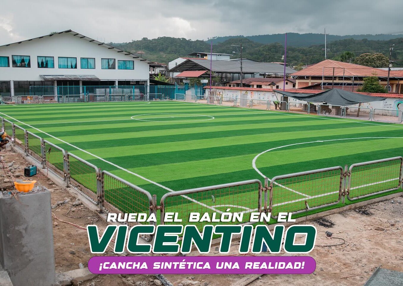 ¡Muy pronto el balón rodará por la nueva cancha de césped sintético del Vicentino!
