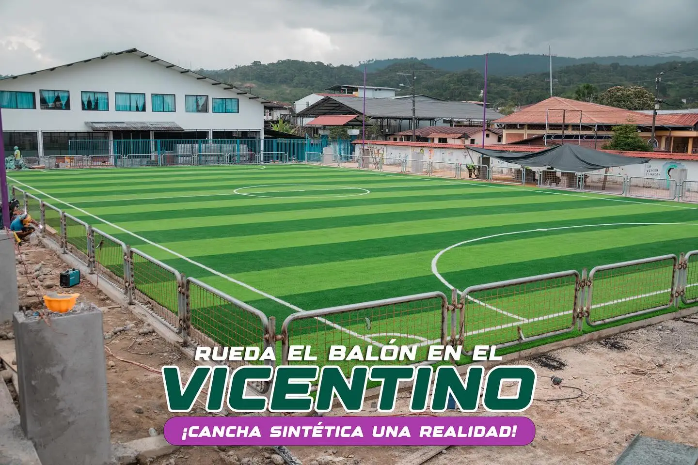 ¡Muy pronto el balón rodará por la nueva cancha de césped sintético del Vicentino!