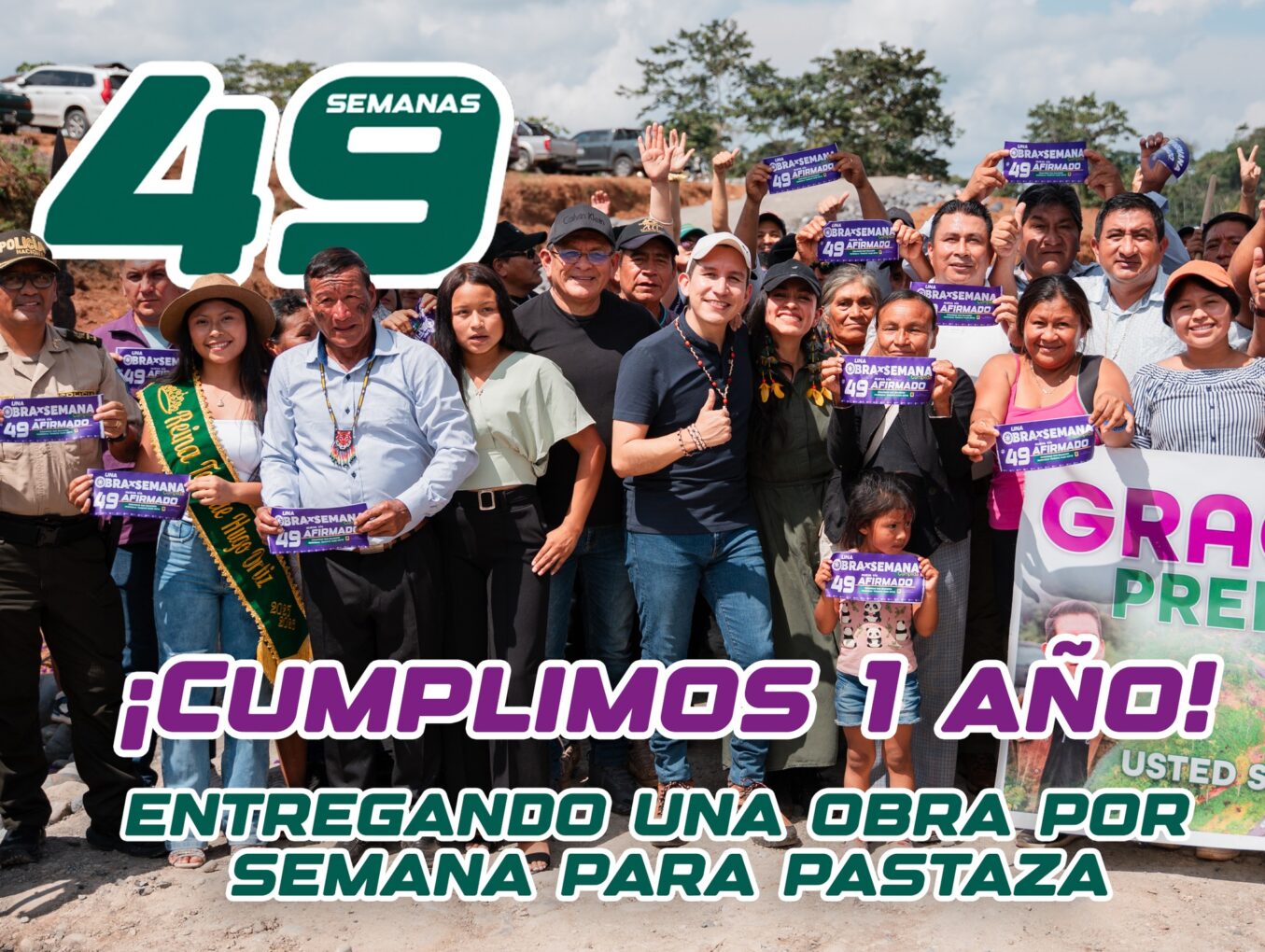 Un año de entregar #UnaObraXSemana para Pastaza