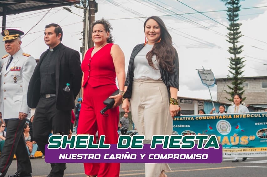 Desfile cívico por los 59 años de parroquialización de Shell
