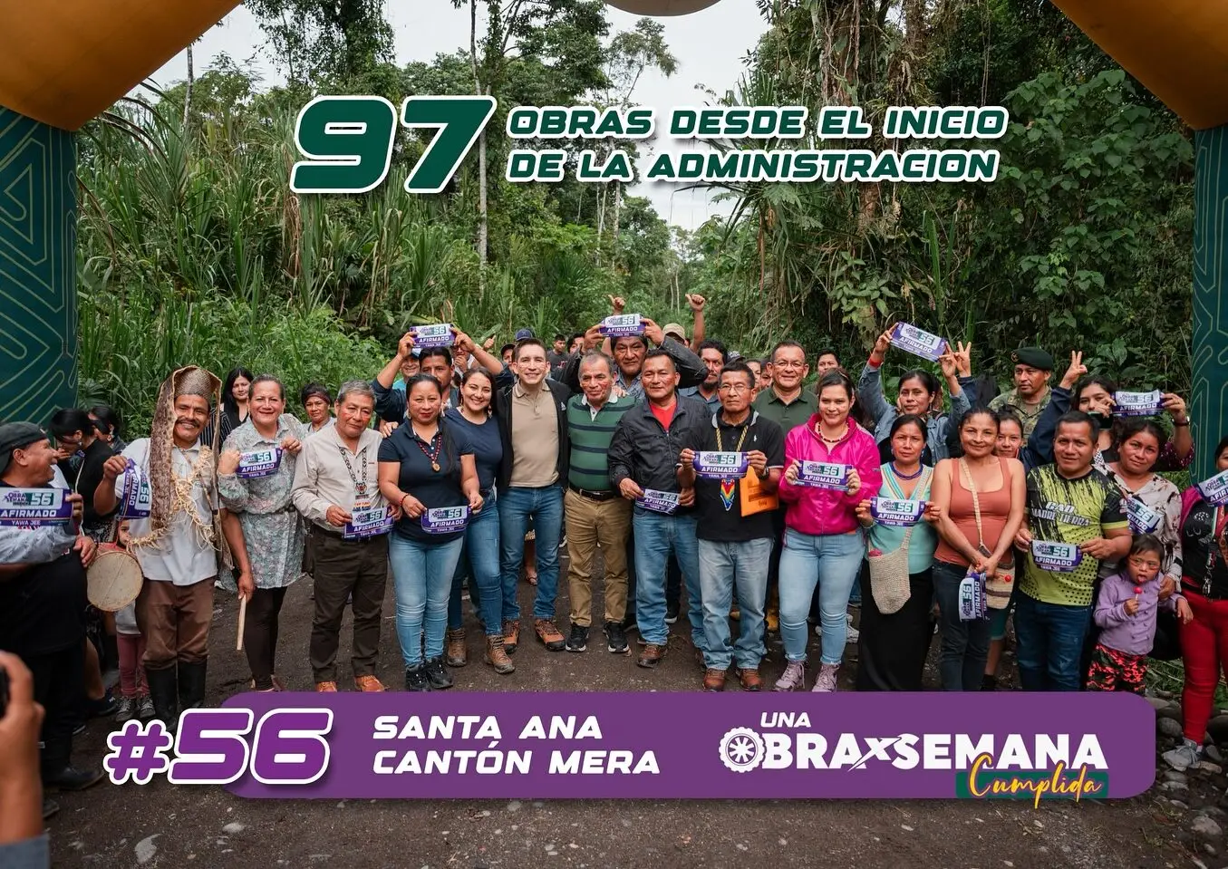 56 obras por semana: un hito que se siente en Pastaza.