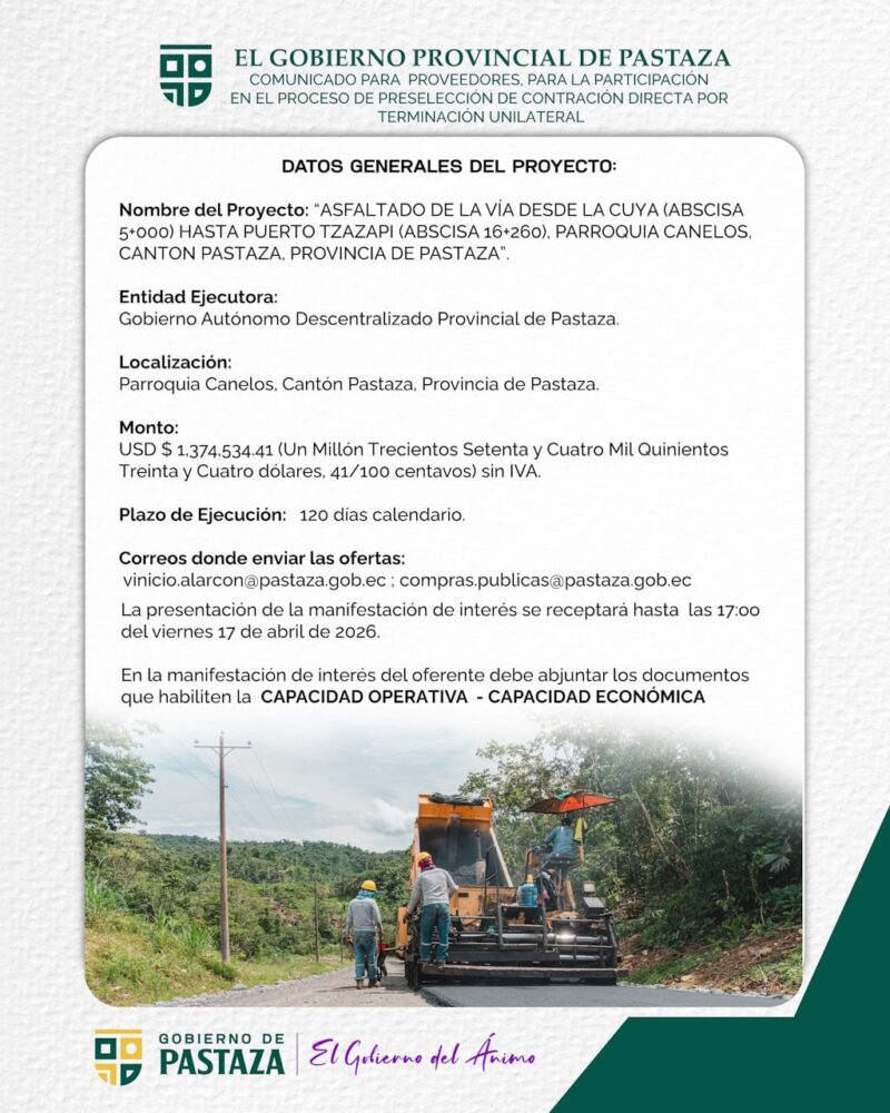 GAD PROVINCIAL DE PASTAZA